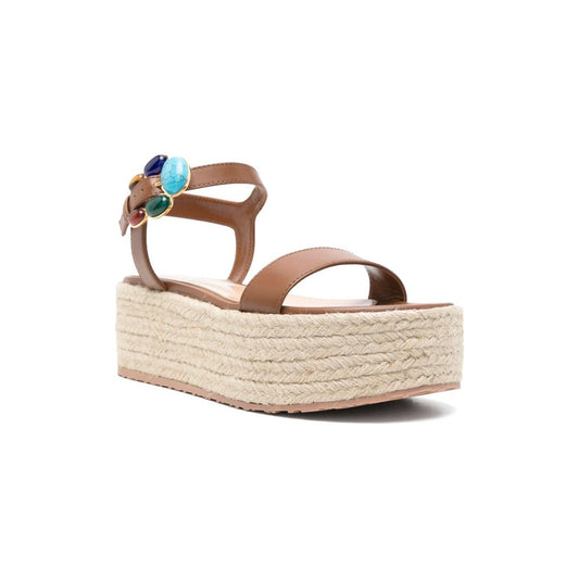 Gianvito Rossi Sandals Leather Brown Sandals Gianvito Rossi Light Gray