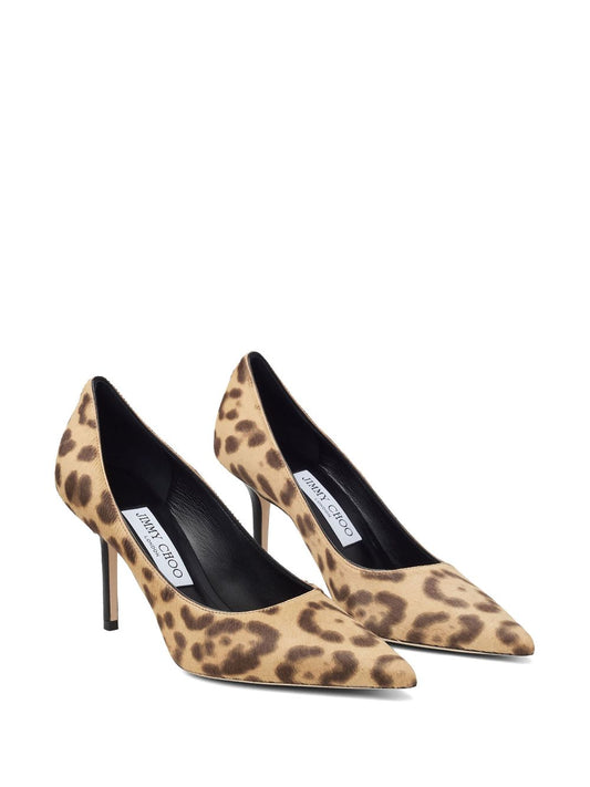 Jimmy Choo Love 85 Leopard Print Pony Pumps High Heel Jimmy Choo Tan