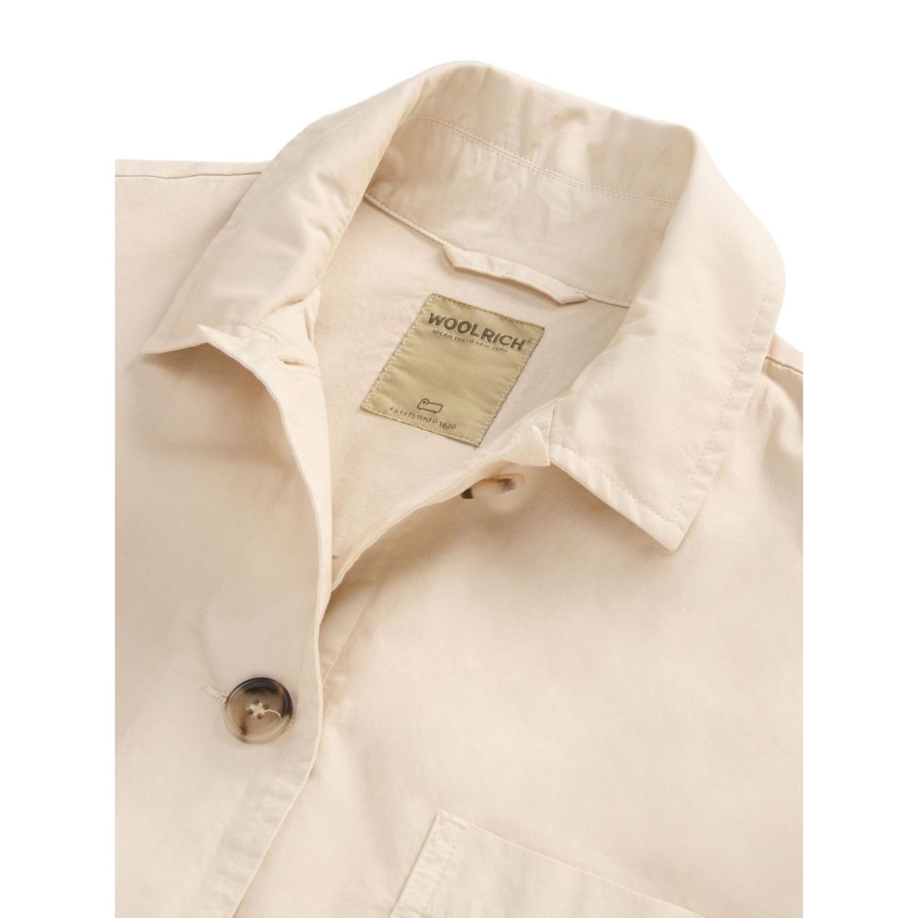 Woolrich Garment-Dyed Pure Cotton Overshirt beige Jackets