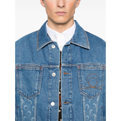 Marine Serre crescent moon-print denim jacket