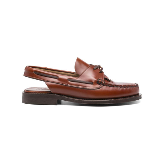 HEREU Flat shoes Leather Brown Moccasins Hereu Dark Olive Green
