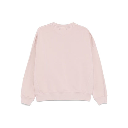 Golden Goose Old rose unisex round neck sweatshirt with green logo print
