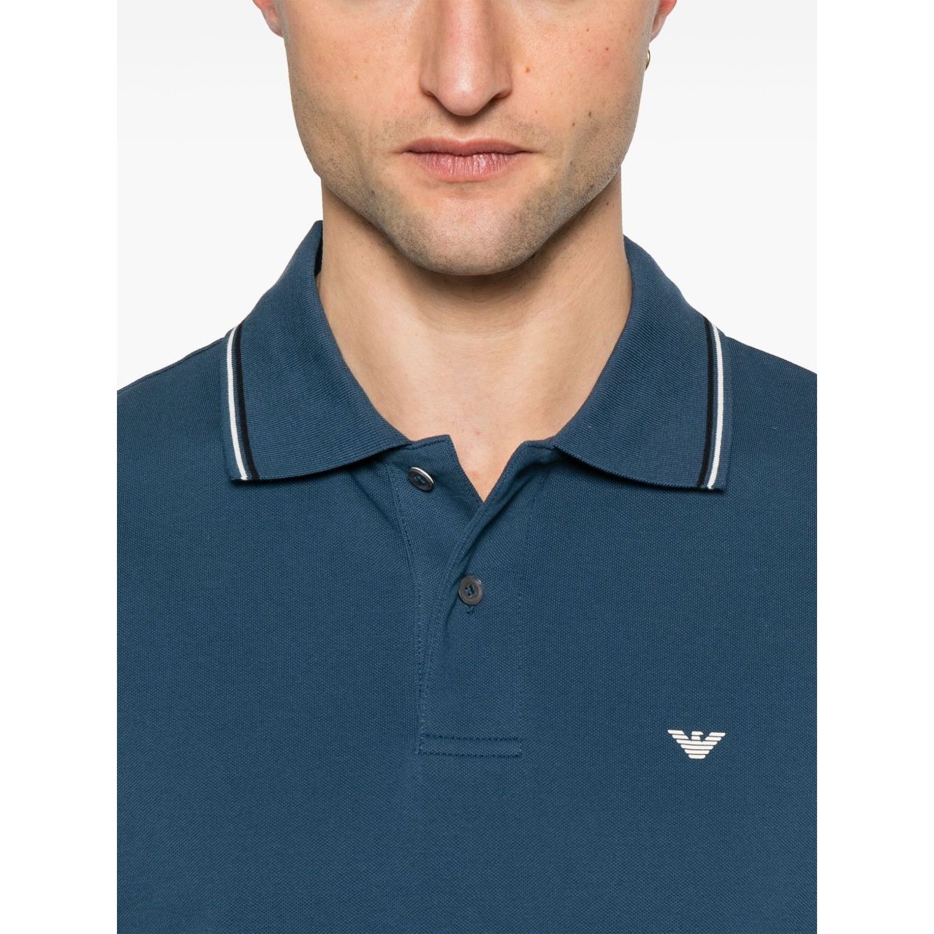 Emporio Armani embroidered logo polo shirt