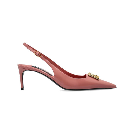 Dolce & Gabbana 65mm logo-plaque patent pumps Medium Heel Dolce & Gabbana Maroon