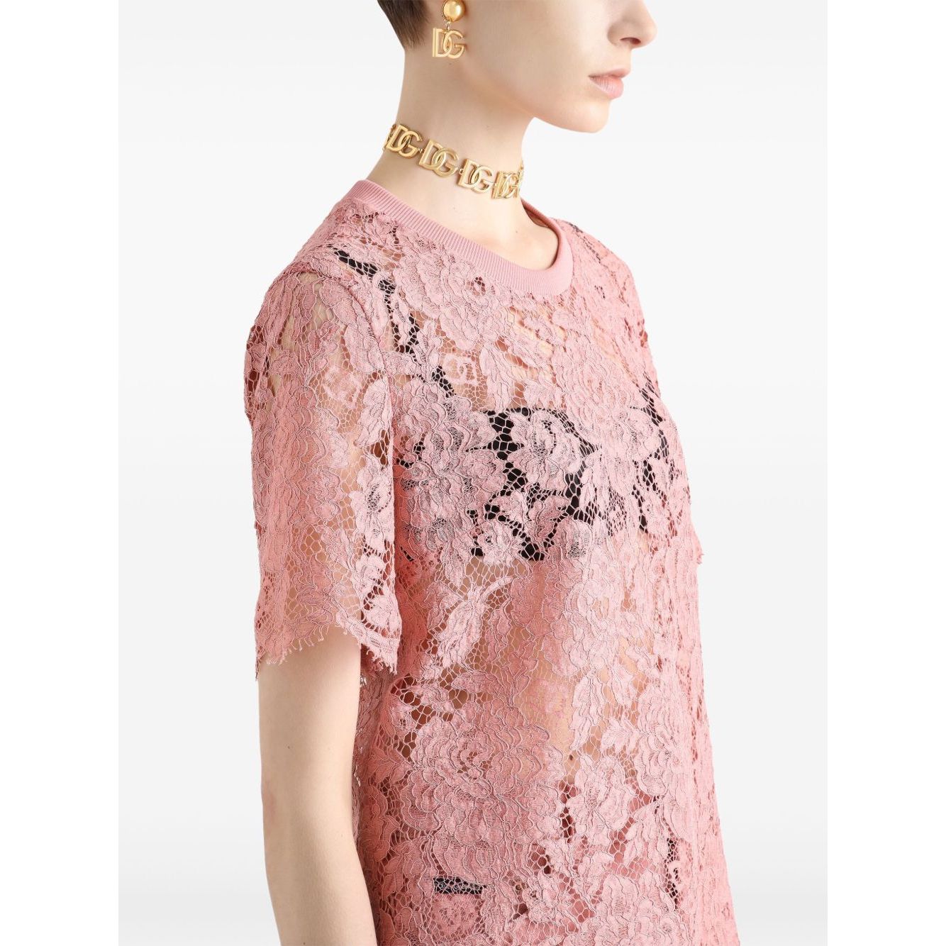 Dolce & Gabbana corded lace short sleeved T-shirt