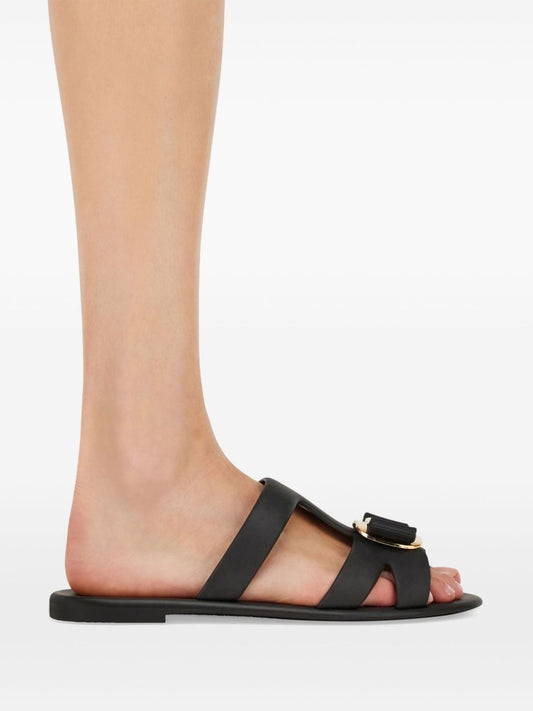 Ferragamo New Vara plate strappy slide Sandals Ferragamo Antique White