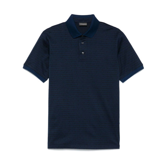 Emporio Armani Allover Logo Cotton Polo Shirt