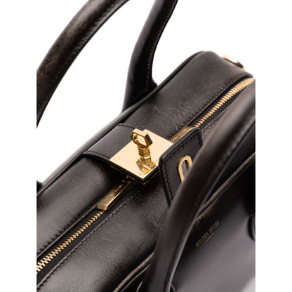 Golden Goose Vita Bag in smooth black leather and gold details