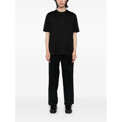 Emporio Armani T-shirt with embossed logo embroidery in lyocell blend jersey