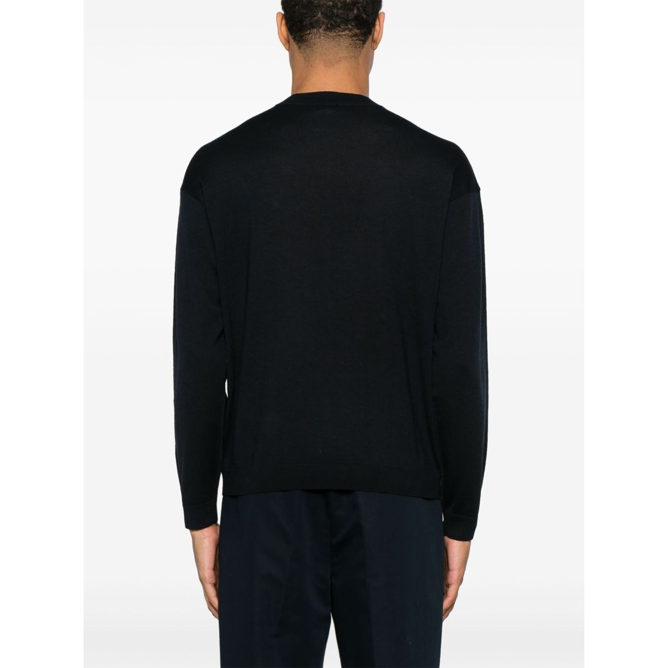 Emporio Armani Wool Blend Crewneck Sweater with Logo