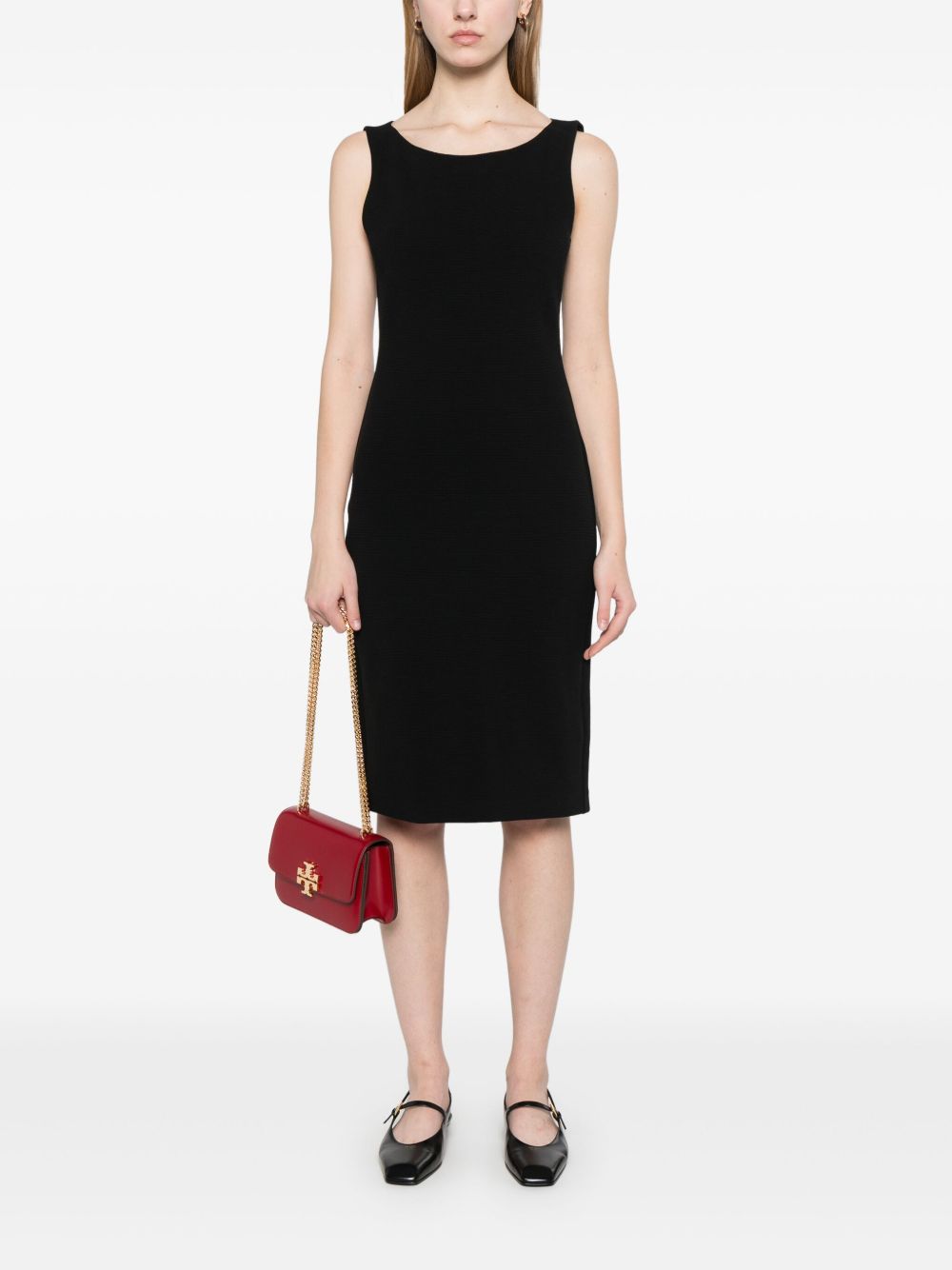 Emporio Armani Ottoman Jersey Sheath Dress Dresses Emporio Armani White Smoke