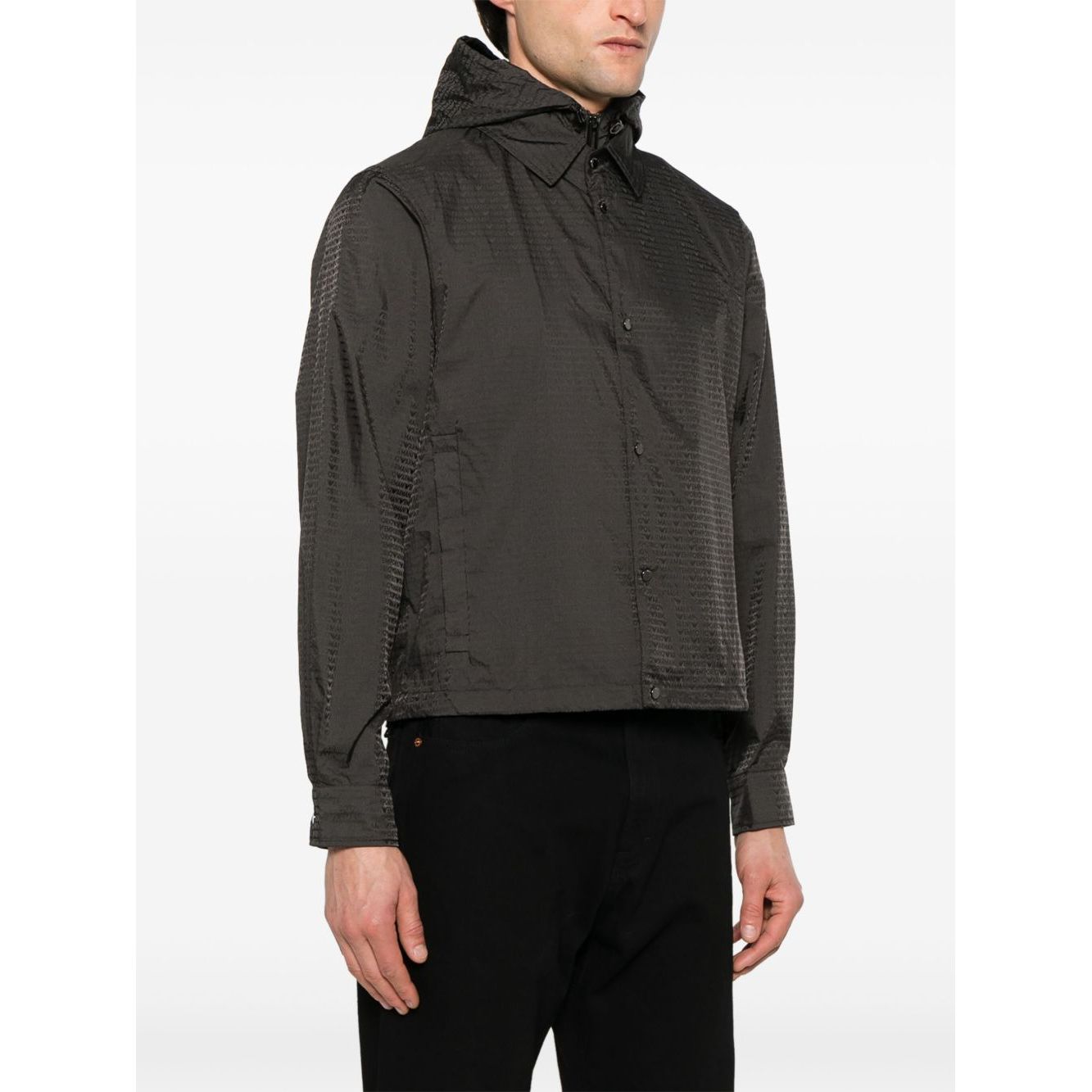 Emporio Armani Blouson with internal nylon bib jacquard all-over lettering