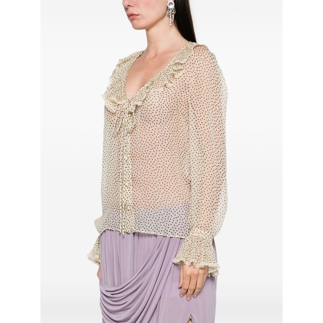 Valentino Plus-de-pois Print Light Georgette Shirt Shirts