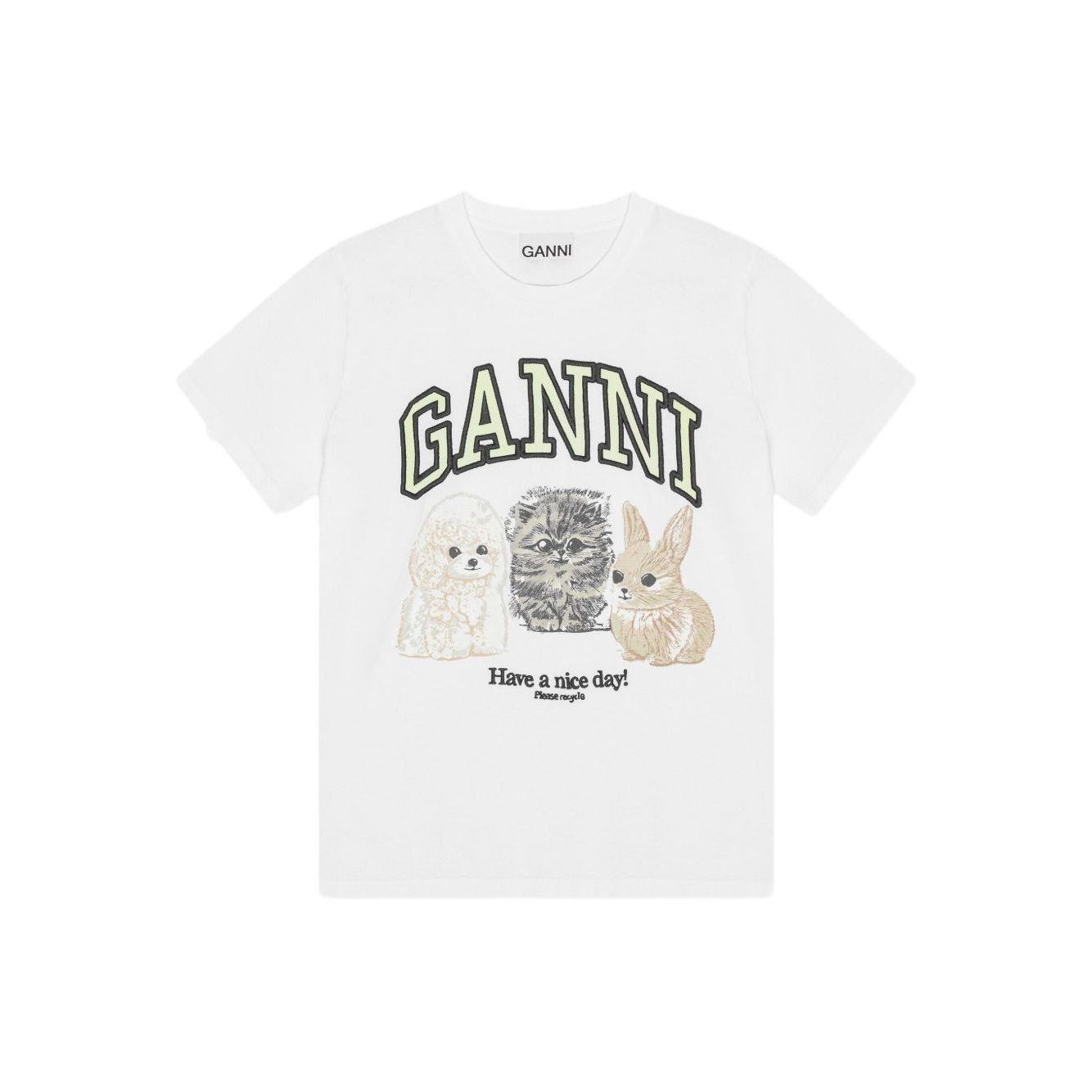 GANNI T-shirts and Polos White Topwear