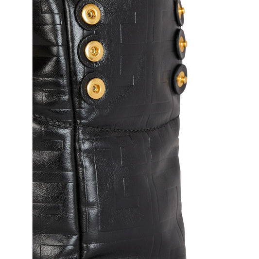 Balmain 1945 Soft PB-monogrammed crinkled small leather tote bag