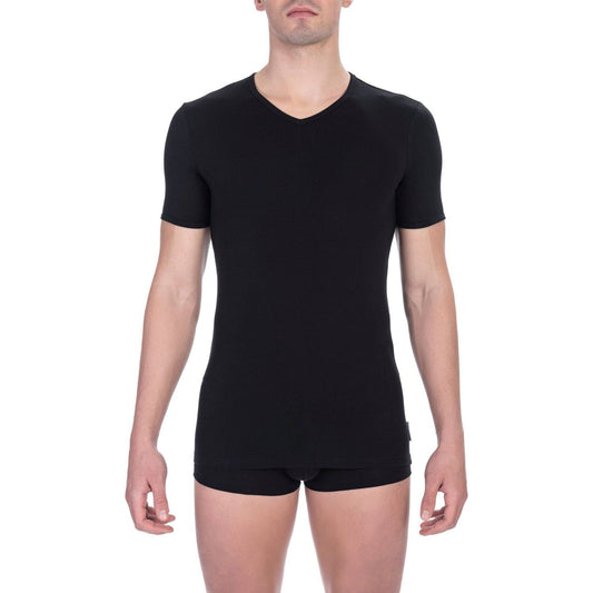 Bikkembergs Black Cotton Men T-Shirt Bikkembergs Rosy Brown