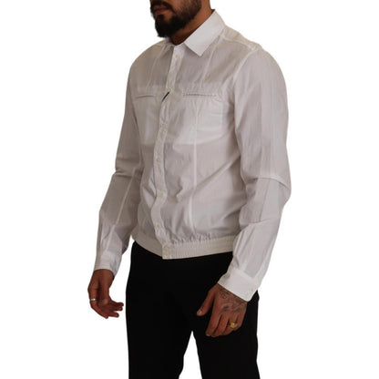 Dolce & Gabbana White Cotton Button Down Men Collared Shirt