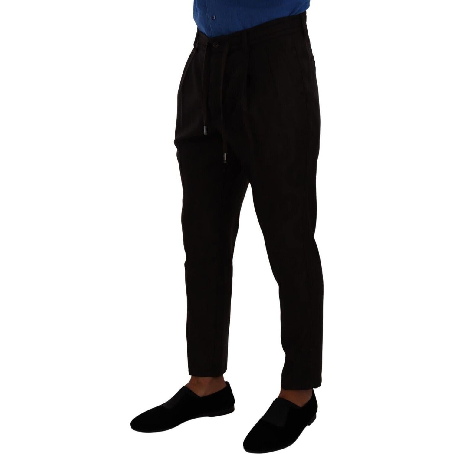 بنطال رياضي أنيق من الصوف باللون العنابي من دولتشي آند غابانا