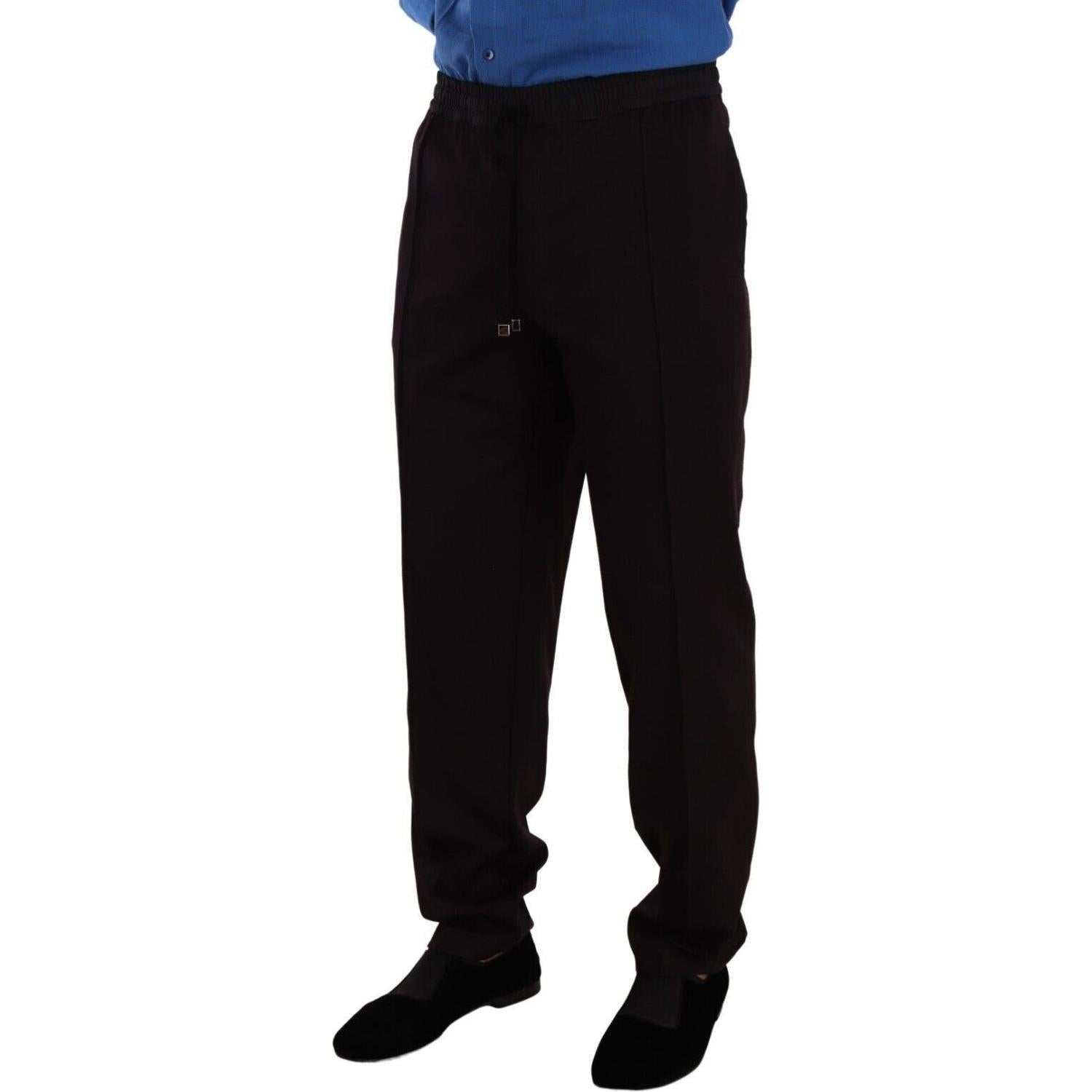 بنطال رياضي أنيق من القطن باللون العنابي من دولتشي آند غابانا