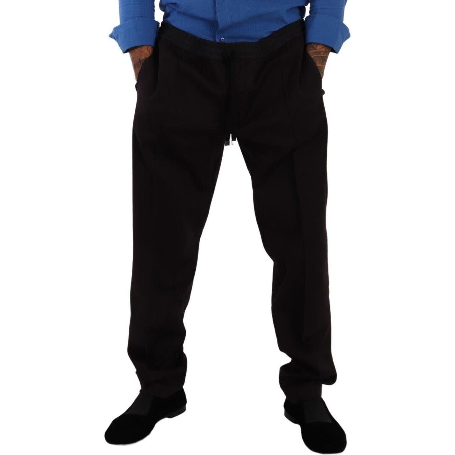 بنطال رياضي أنيق من القطن باللون العنابي من دولتشي آند غابانا