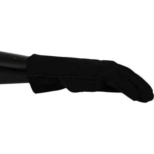 Dolce & Gabbana Elegant Black Leather Biker Gloves Dolce & Gabbana Black