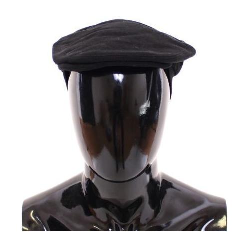 Dolce & Gabbana Sleek Black Newsboy Cap Dolce & Gabbana Dark Slate Gray