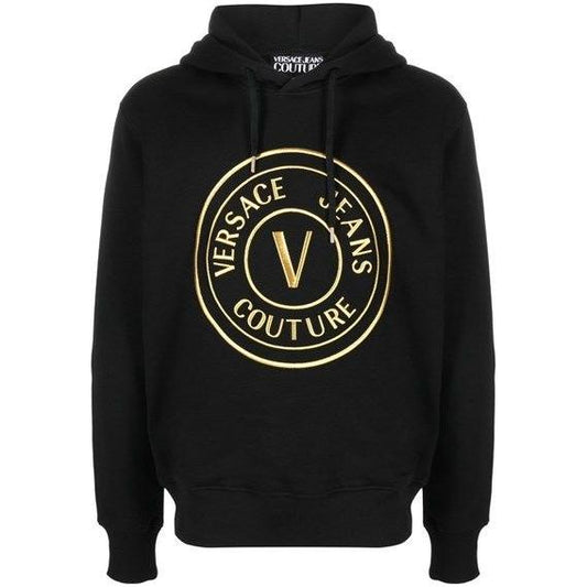 Versace Jeans Chic Black Hooded Sweatshirt Versace Jeans Black