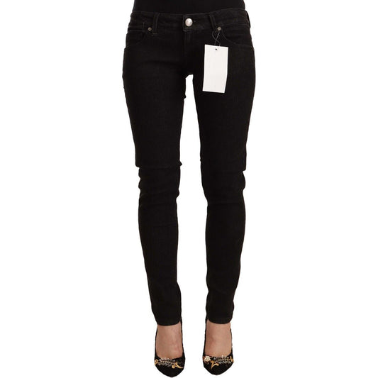 Acht Sleek Skinny Low Waist Black Jeans Acht Black