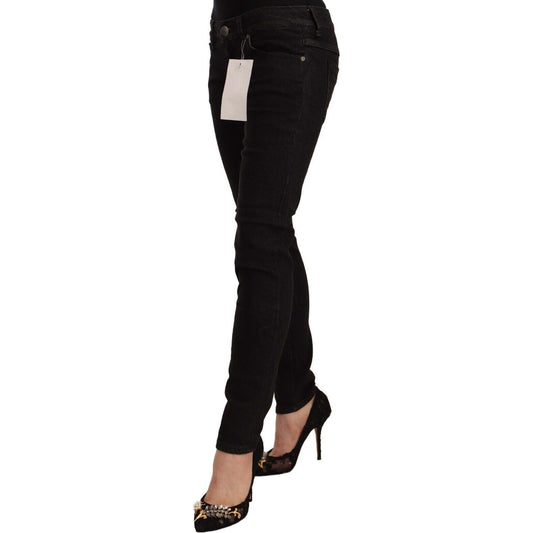 Acht Sleek Skinny Low Waist Black Jeans Acht Black