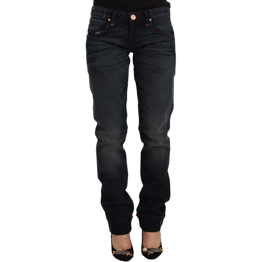 Acht Sleek Black Washed Skinny Jeans Acht Black