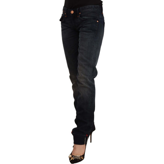 Acht Sleek Black Washed Skinny Jeans Acht Black