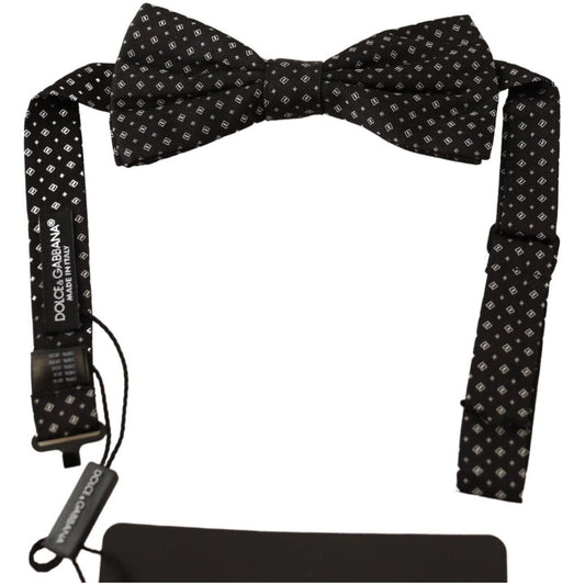 Dolce & Gabbana Elegant Silk Black Fantasy Bow Tie Dolce & Gabbana Black