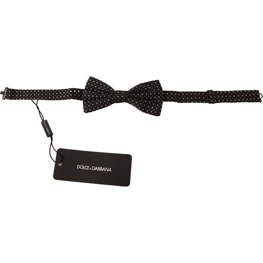 Dolce & Gabbana Elegant Silk Black Fantasy Bow Tie Dolce & Gabbana Black