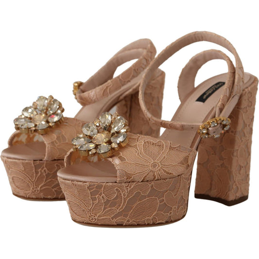 Dolce & Gabbana Elegant Pink Platform Heels Dolce & Gabbana Dim Gray