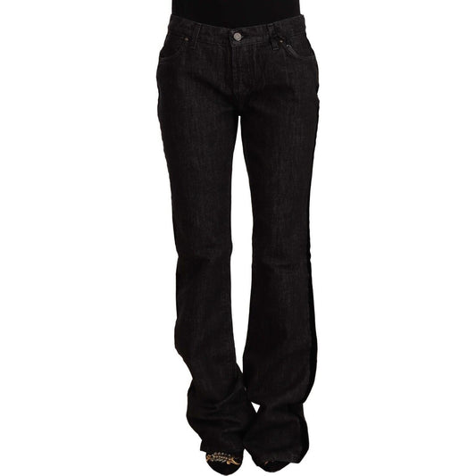 GF Ferre Sleek Mid Waist Bootcut Designer Jeans GF Ferre Black