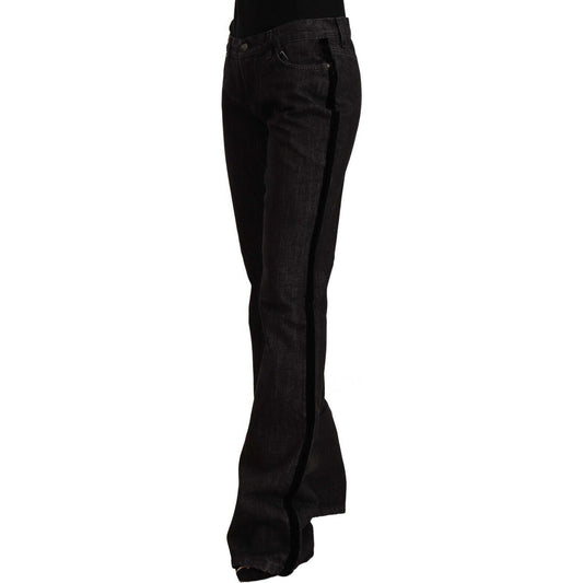 GF Ferre Sleek Mid Waist Bootcut Designer Jeans GF Ferre Black
