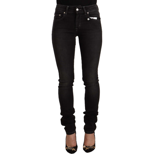 GF Ferre Chic Slim-Fit Black Washed Jeans GF Ferre Black