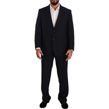 Domenico Tagliente Blue Polyester Single Breasted Formal Suit