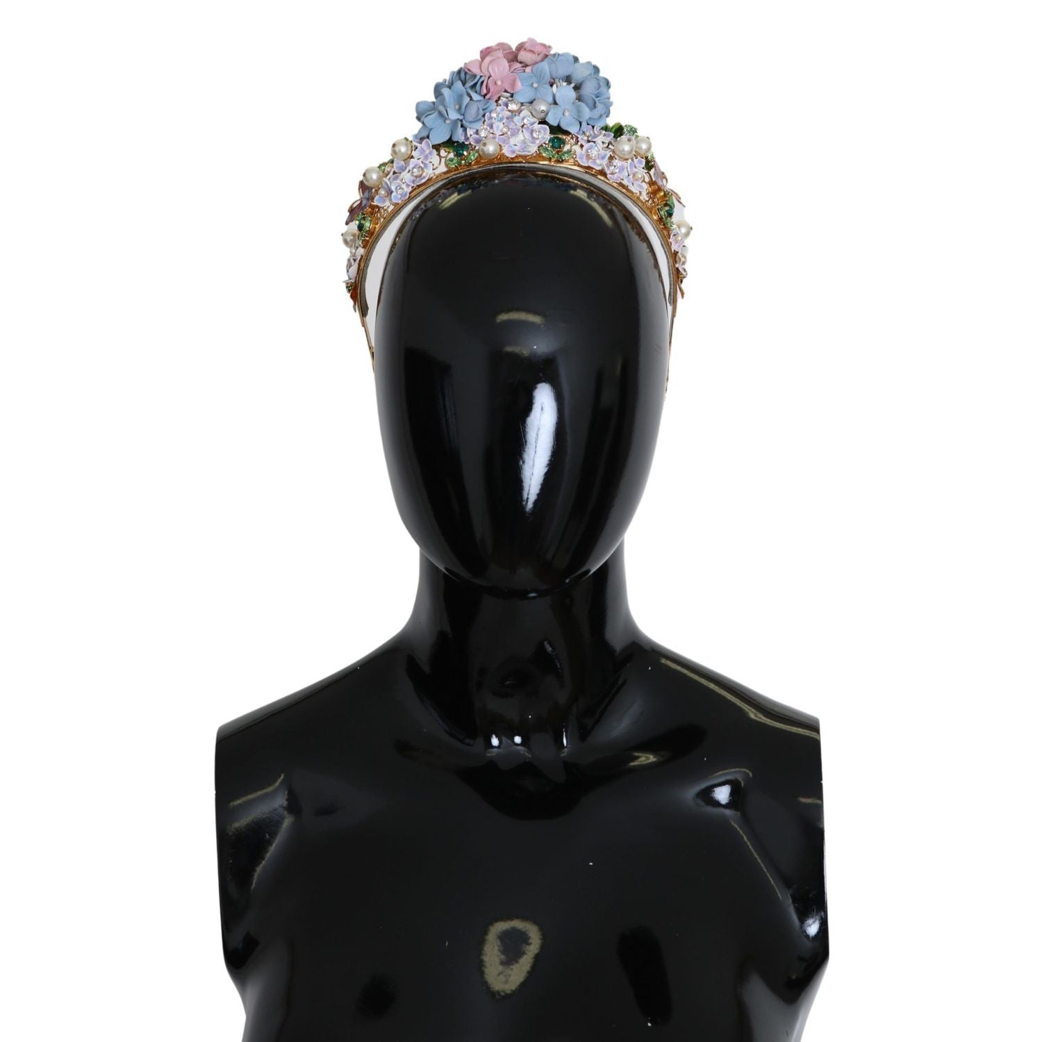 Dolce & Gabbana Gold Crystal Purple Hortensia Headband Crown Diadem