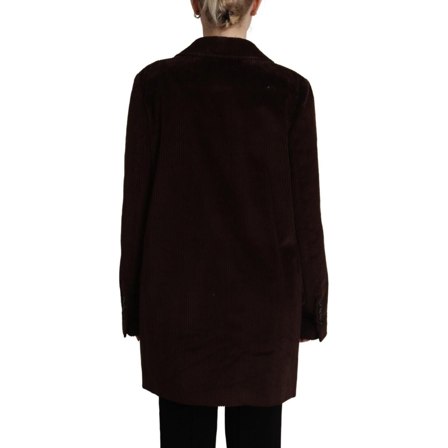 Dolce & Gabbana Bordeaux Corduroy Cotton Blazer Oversized Jacket