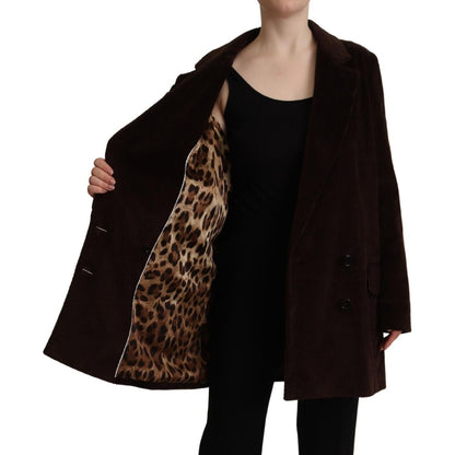 Dolce & Gabbana Bordeaux Corduroy Cotton Blazer Oversized Jacket