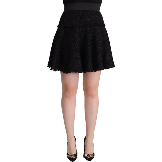 Dolce & Gabbana Elegant Knitted A-Line Mini Skirt Dolce & Gabbana Black