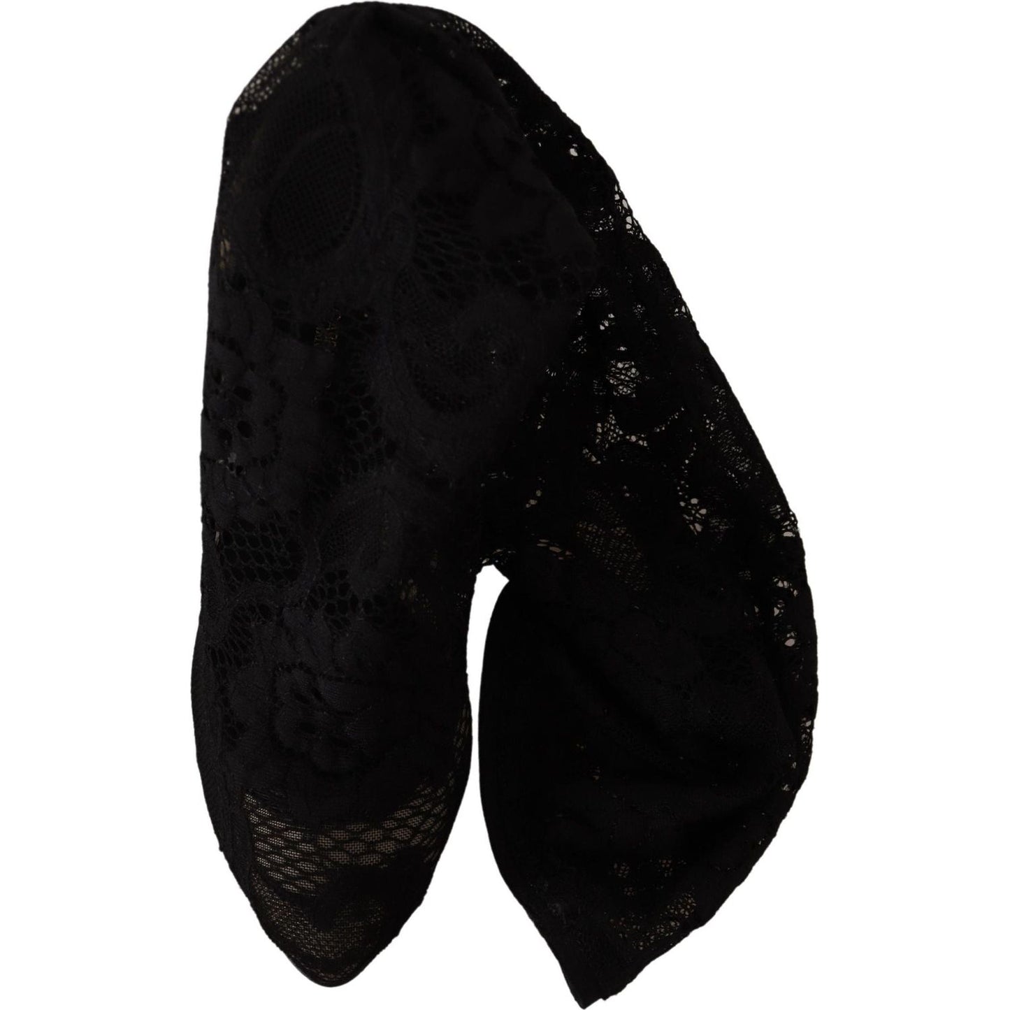 Dolce & Gabbana Black Stretch Socks Taormina Lace Boots Shoes