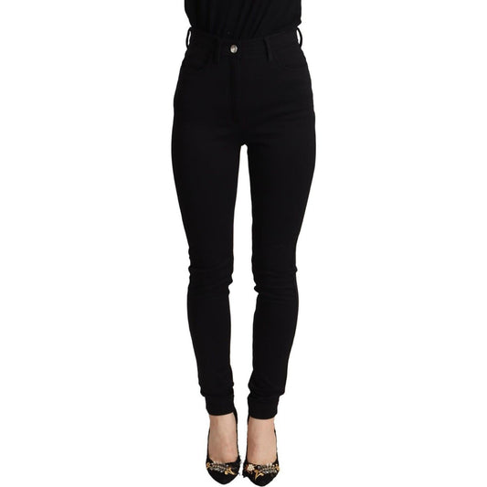 Dolce & Gabbana Elegant High-Waisted Slim Fit Pants Dolce & Gabbana Black
