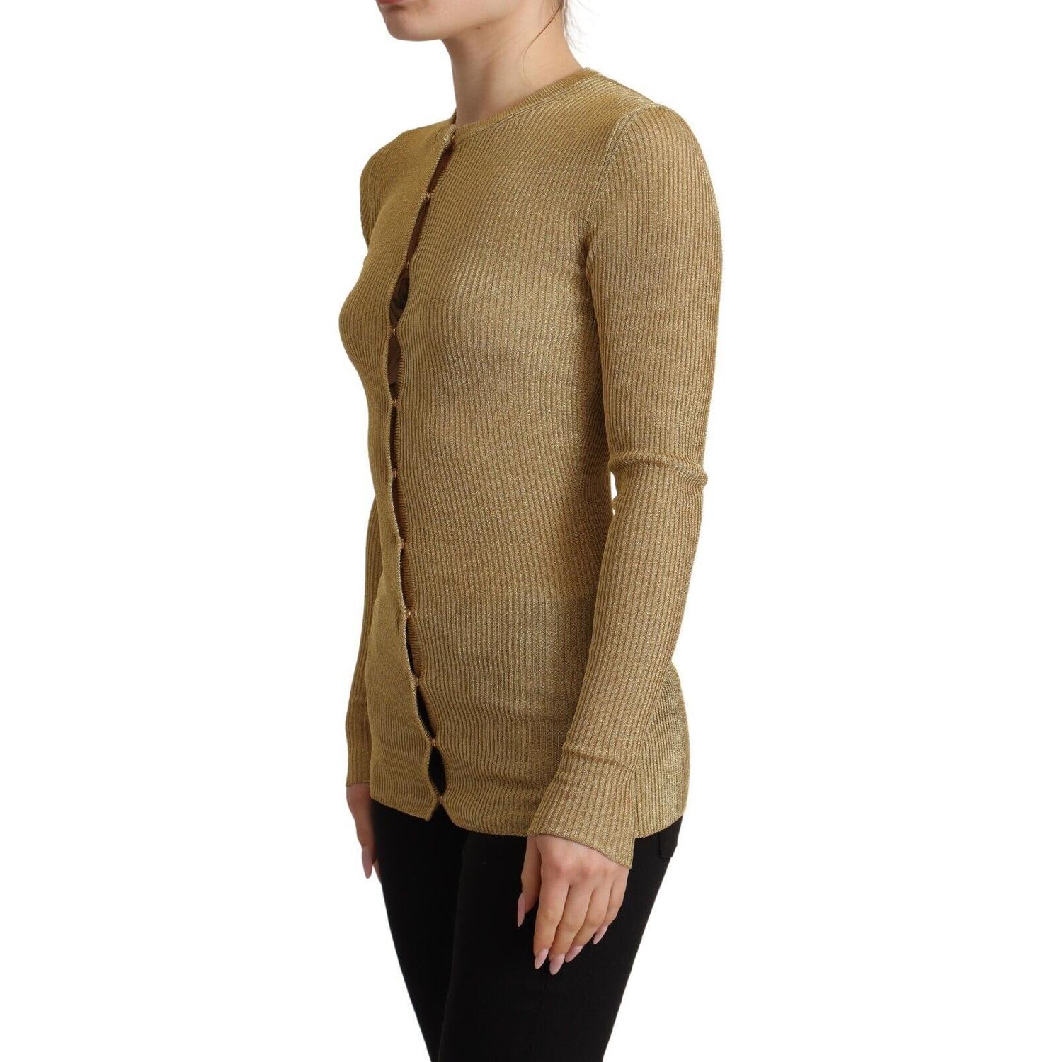 كارديجان ذهبي أنيق مزود بأزرار كبس من دولتشي آند غابانا