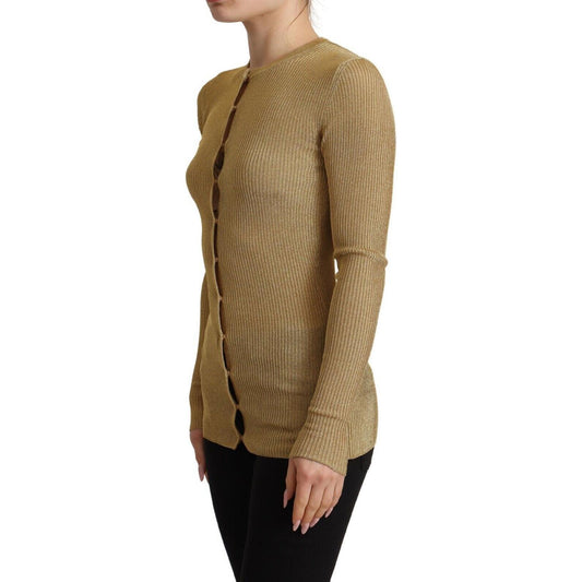 Dolce & Gabbana Glamorous Gold Snap-Button Cardigan Dolce & Gabbana Sienna