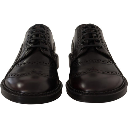 Dolce & Gabbana Purple Leather Oxford Wingtip Formal Shoes