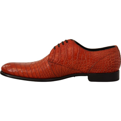 Dolce & Gabbana Orange Exotic Leather Dress Derby Shoes