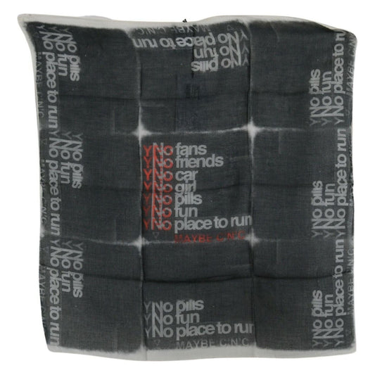 Costume National Monochrome Wool-Blend Scarf Bandana Costume National Dark Slate Gray