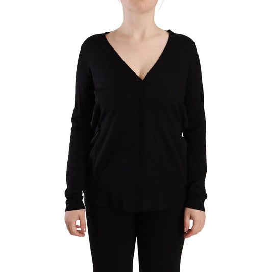 Dolce & Gabbana Elegant Black V-Neck Wool Pullover Dolce & Gabbana Tan